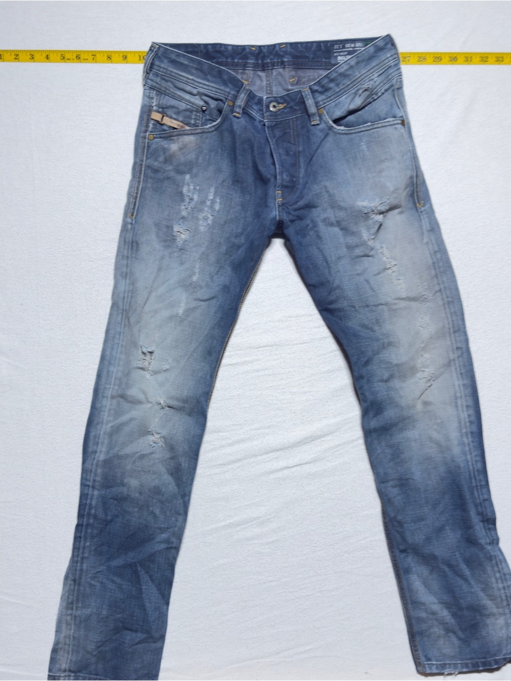 Diesel Men's Faded Blue Slim-Straight Jeans